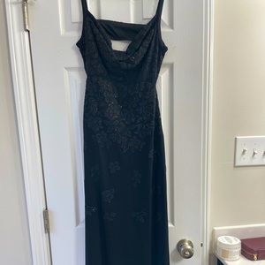 Cowl neck dress with keyhole back